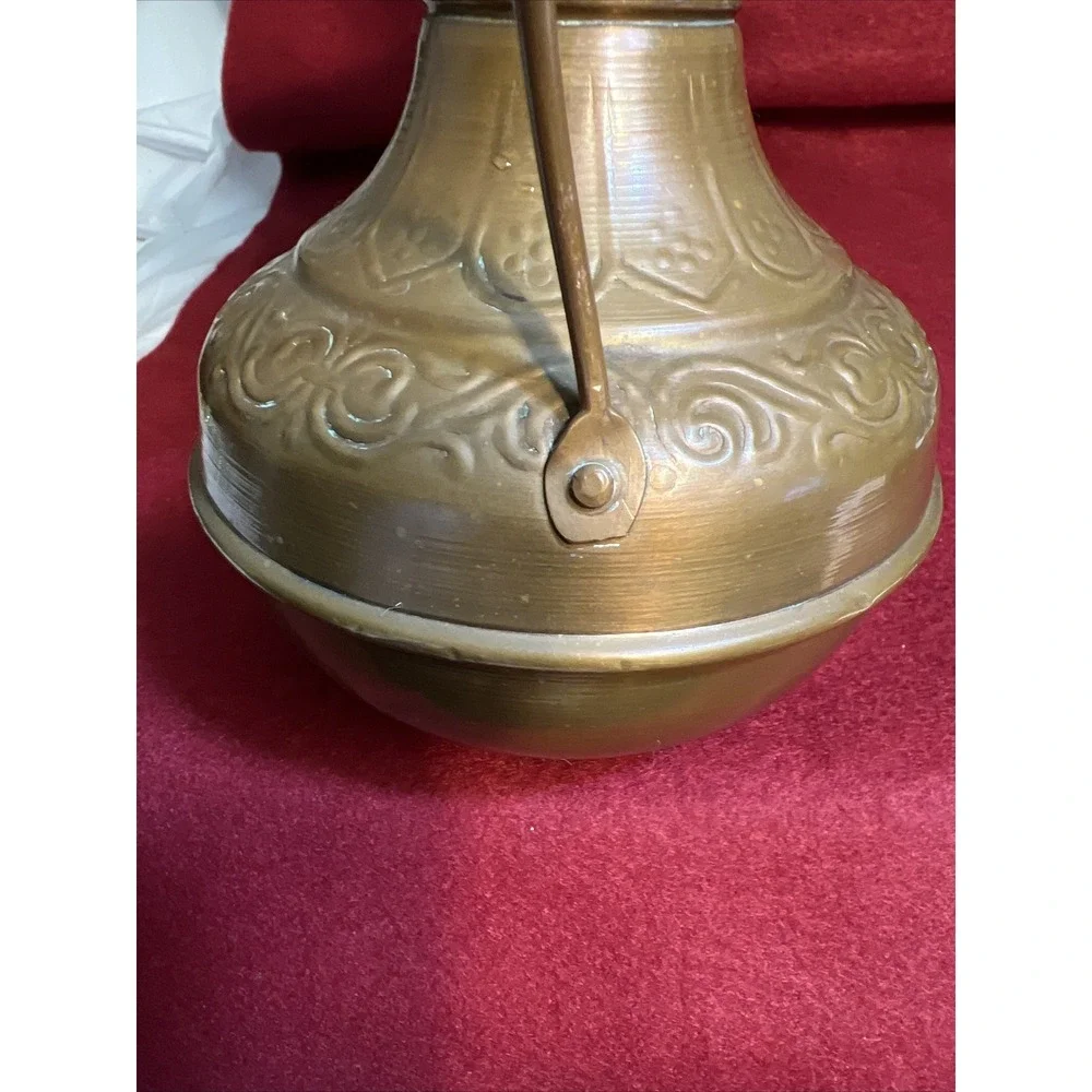 Antique Copper Hand Made 2 Handled Pot‎ Urn Vase 6 1/2